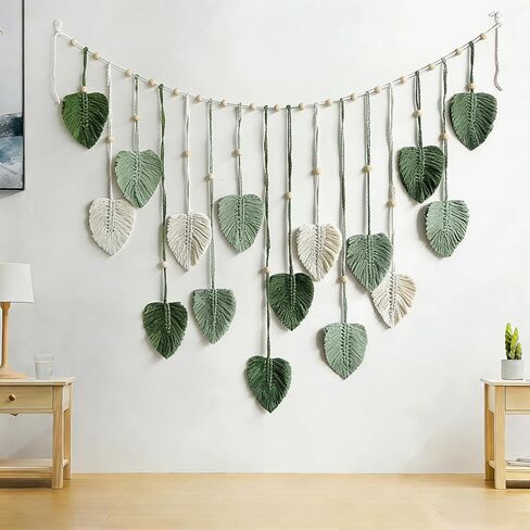 avoik macrame المنسوجة الجدار شنقا، 2pcs بوهو ديكور المنزل أنيقة جدار الفن النبات شنقا الديكور اليدوية المنسوجة البوهيمي نسيج لغرفة النوم غرفة المعيشة مزرعة شقة النوم in Kuwait