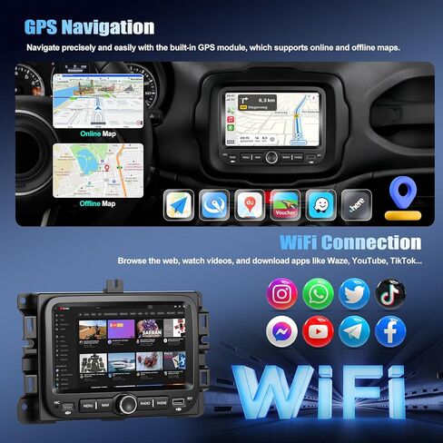 Sixtop [2+64g] Android Car Stereo لجيب Grand Cherokee 2004-2007 استبدال Radio Carplay Android Auto Mirror Link 30 turn in Kuwait