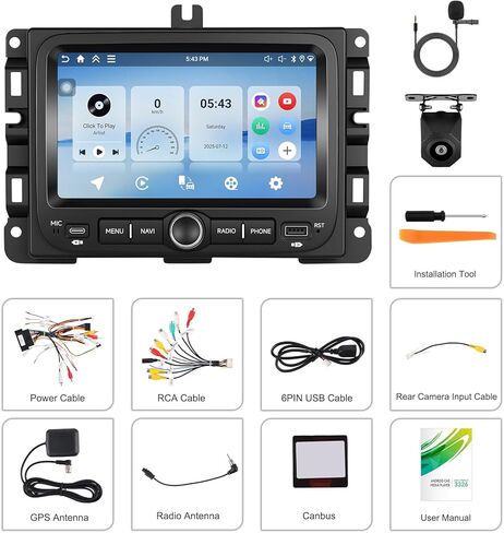 Sixtop [2+64g] Android Car Stereo لجيب Grand Cherokee 2004-2007 استبدال Radio Carplay Android Auto Mirror Link 30 turn in Kuwait