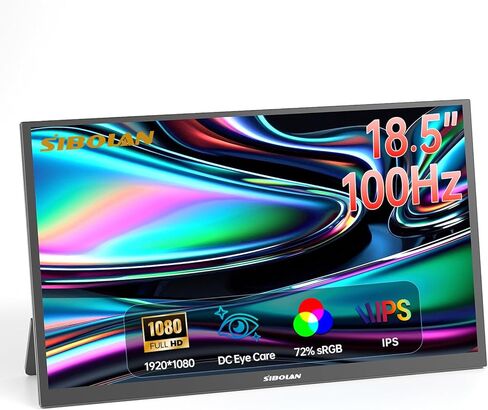18.5'' Full HD Portable Monitor with Smart Cover & HDR, USB-C and HDMI Connectivity - Ideal for Laptop, PC, Phone, Mac, Gaming, and Travel in Kuwait