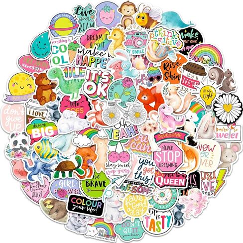 400PCS Water Bottle Sticker Pack, Funny Vinyl Stickers for Kids Teens, Bulk Waterproof Decals for Laptop Skateboards Notebooks Girls Boys Students Adults Party Favors School Rewards Room Decor in Kuwait