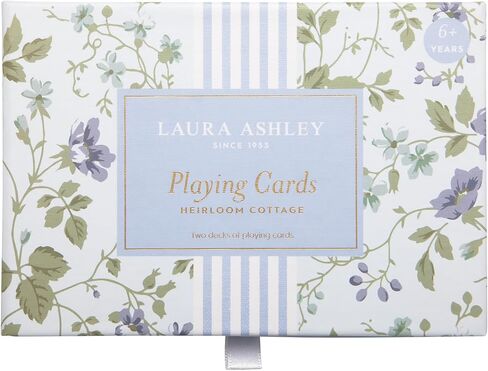 Laura Ashley Heirloom Cottage Play Cards-مجموعة من طوابق البطاقة القياسية في صندوق التخزين الأنيق-بطاقات البوكر والجسر المستوحاة in Kuwait