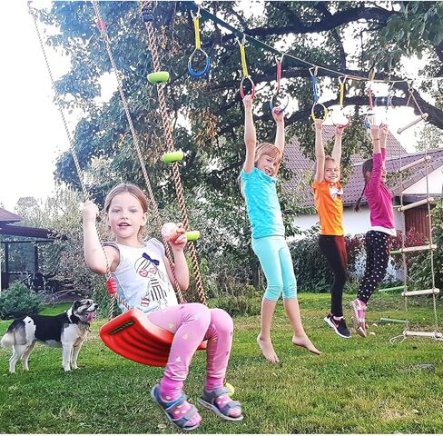 REZNOR Kids Plastic Swing Seat for Plastic Swingset Outdoor for Children-Hight Adjustable Rope Swing Seat Tree Swing Suitable for Outdoor & Indoor (Yellow) in Kuwait