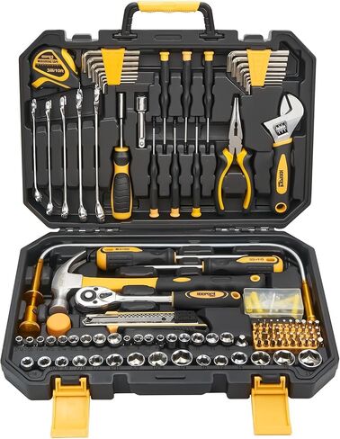 159 Piece Tool Set, General Household Hand Kit, Basic Tool Kit for Home Auto Repair, Plastic Toolbox Storage Case in Kuwait