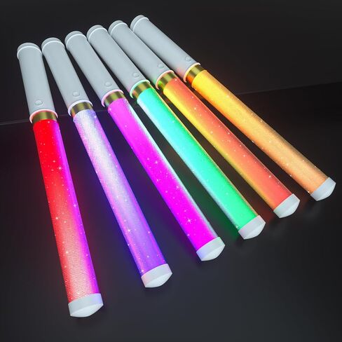 LED Light Sticks 2Pack, Reusable Light Up Toys, 15 Colors Glow Stick for Party Supplies, Festivals, Raves, Birthdays(with AAA Battery) in Kuwait