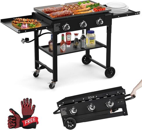 BESTFIRE 260,000 BTU Outdoor Propane Gas Stove with 0-30 PSI Adjustable Regulator and Steel-Braided Hose for Outdoor Home Cooking and Turkey Frying in Kuwait