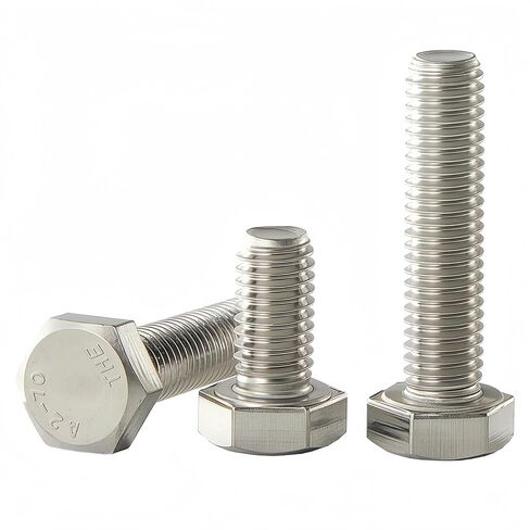 YIIFLYM10 x 25mm Hex Head Screw Bolt, 304 Stainless Steel(A2-70), Bright Finish, Fully Threaded, Hexagon Head Bolts, Quantity 10 in Saudi Arabia