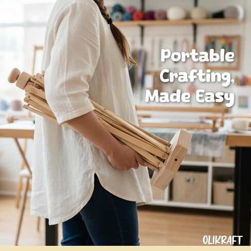 Olikraft Wooden Yarn Swift - Lightweight Reverse Yarn Umbrella Swifts, Yarn Ball Swift, Skein Winder, Part of Yarn Winder and Swift Set in Kuwait