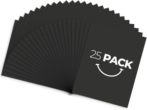 Golden State Art, Pack of 25 8x10 Black Uncut Mat Boards, Great for Photos, Pictures, Frames, Acid-Free, White-Core in Kuwait
