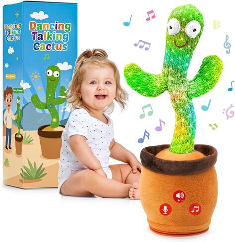 Dancing Talking Cactus Toy for Baby Toddler ، يعرض Boys Girls Girls Depaliactive Cactus Toy Record Record Record مع حجم قابل للتعديل من 120 أغنية إنجليزية in Kuwait