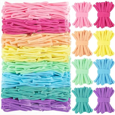 600 pcs الحلقات الحلقات 7 بوصة النعناع النسيج الأخضر الحلقات الحلقات البوتولدر الحلقات الملونة الحلقات مرنة النسيج الحرف مرنة تلوح في الأول in Kuwait