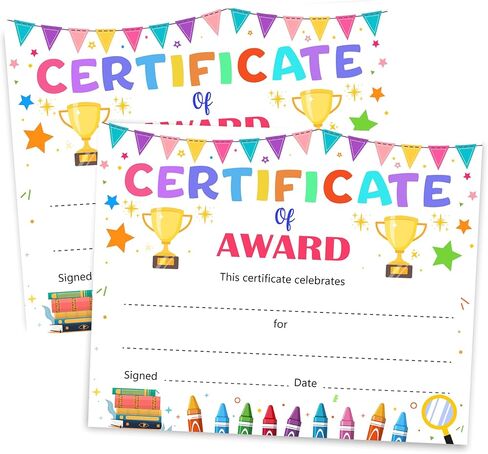 Happy Birthday Party Certificates, School Birthday Awards Card for Students from Teacher, Classroom Birthday Chart, Birthday Recognition Cards, Birthday Party Decorations and Supplies, 25 Pcs (01) in Kuwait