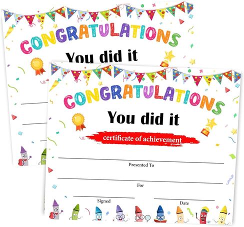 Happy Birthday Party Certificates, School Birthday Awards Card for Students from Teacher, Classroom Birthday Chart, Birthday Recognition Cards, Birthday Party Decorations and Supplies, 25 Pcs (01) in Kuwait