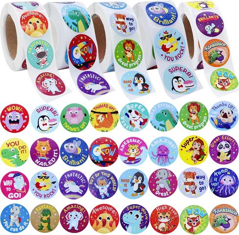 1500Pcs Stickers for Kids Classroom, 24 Design Styles Teacher Students Reward Stickers for School Classroom Supplies in Saudi Arabia