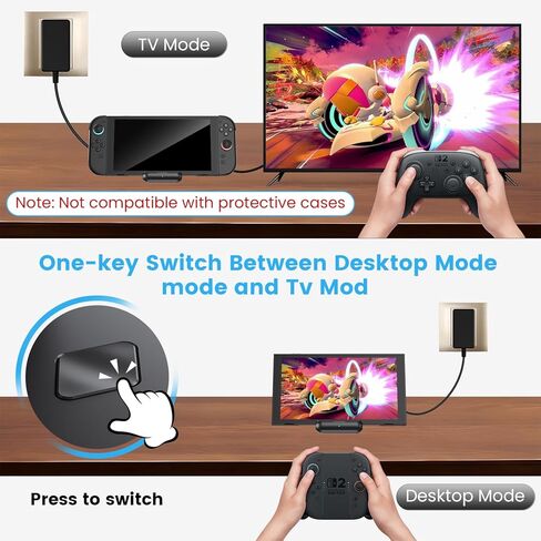 محطة الالتحام لـ Nintendo Switch ، منفذ 4K HDMI/USB 3.0/USB-C ، متوافق مع Nintendo Dock الرسمي (أسود) in Kuwait