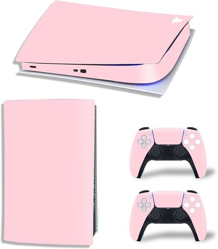 Skin Sticker Compatible with PS5 Console, Pink Cover Protective Vinyl Decal for Digital Edition Controller in Kuwait