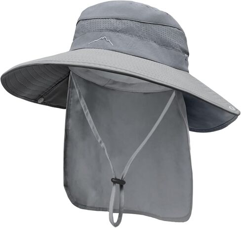 Sun Hats for Men Women, UPF50+ Protection Safari Hat,Wide Brim Fishing Hat with Neck Flap,Bucket Hats for Beach Hiking in Saudi Arabia