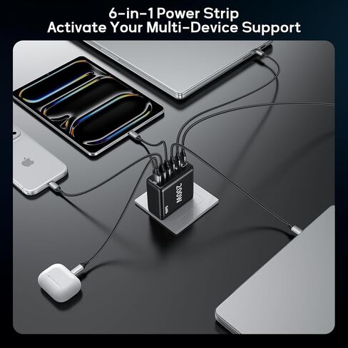 500W USB C Charger Fast GAN Charger Block 8 Multi Port Charging Station Hub Brick Dual PD 100W Laptop Charger for DELL HP MacBook Pro/Air/All iPad iPhone 16 15/14/13/Pro Max/Samsung Galaxy Note in Kuwait