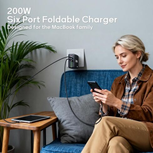 500W USB C Charger Fast GAN Charger Block 8 Multi Port Charging Station Hub Brick Dual PD 100W Laptop Charger for DELL HP MacBook Pro/Air/All iPad iPhone 16 15/14/13/Pro Max/Samsung Galaxy Note in Kuwait