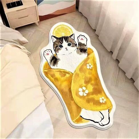 Cat Bathroom Rug Animal Bath Rug Floor Mat Soft and Cute Cat Bedroom Rug Non-Slip Cartoon Shower Mat Children Play Room Rug 31.5 x 63 inches. (SDNA5) in Saudi Arabia