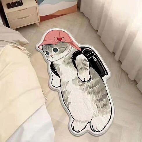 Cat Bathroom Rug Animal Bath Rug Floor Mat Soft and Cute Cat Bedroom Rug Non-Slip Cartoon Shower Mat Children Play Room Rug 31.5 x 63 inches. (SDNA5) in Saudi Arabia