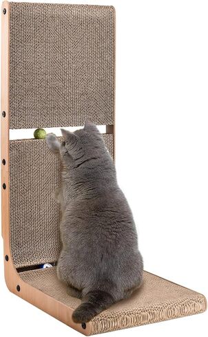 AUSCAT Cardboard Cat Wall Scratcher, 7 cat Scratching Boards with Box, Wall Mounted Cat Scratching Pads for Indoor Cats, Furniture Protector, Panda Pattern,14.5" x 9.3" in Kuwait