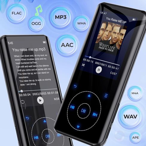 RUIZU 64GB MP3 Player with Bluetooth 5.3, Speaker, 2.4 inch Screen, Portable Music Player for Sport Running, FM Radio, Voice Recorder, Digital Audio Video Shuffle Playback, Support 128GB Micro SD Card in Kuwait