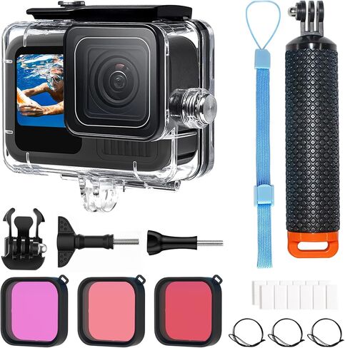 Waterproof Diving Protective Case for Go Pro Hero 4K,196FT/60M Underwater Dive Durable Housing for Snorkeling,Surfing&Extreme Sports Hero4K 2024 Action Camera Accessories in Saudi Arabia