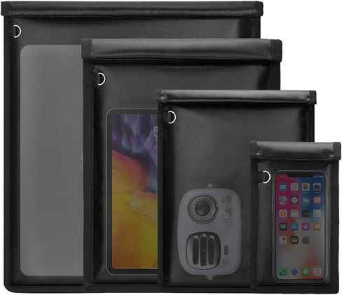 5 Pack Faraday Bags For Car Key & Phone & Card Fraud Data Privacy Security, Faraday Key Fob Protector For Car RFID Signal, Faraday Cage For Signal Blocking & Anti-Theft Tracking Hacking Spying in Kuwait