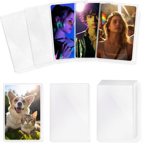 400 Pcs Kpop Photocard Sleeves 58×89mm 200 Microns Clear Photo Card Sleeves PVC Free & Acid Free Photocards Holder for Kpop Albums Photo Cards in Saudi Arabia