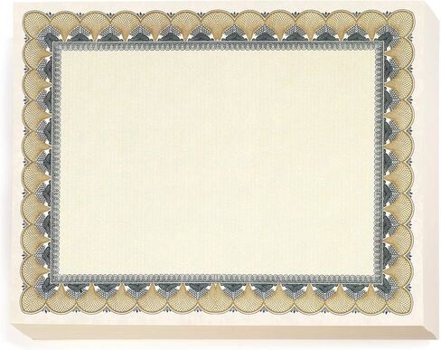 PaperDirect York Blue Standard Certificates, 100 Sheets, 8 1/2" x 11", 28 lb Parchment Paper, Elegant Lace-Inspired Border, Laser & Inkjet Compatible, Perfect for Schools, Businesses, and More in Saudi Arabia