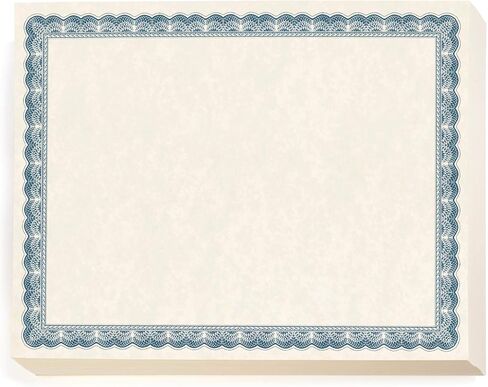 PaperDirect York Blue Standard Certificates, 100 Sheets, 8 1/2" x 11", 28 lb Parchment Paper, Elegant Lace-Inspired Border, Laser & Inkjet Compatible, Perfect for Schools, Businesses, and More in Saudi Arabia