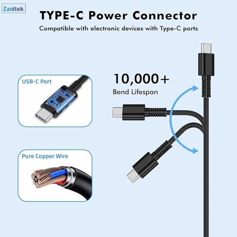65W USB C Laptop Charger Compatible with ACEMAGIC AX15 AX16PRO KAIGERR AX15 RX16 AX16PRO TX16PRO AOC AX15 AX16PRO Type C AC Adapter Power Supply Cord in Kuwait