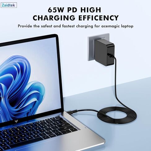 65W USB C Laptop Charger Compatible with ACEMAGIC AX15 AX16PRO KAIGERR AX15 RX16 AX16PRO TX16PRO AOC AX15 AX16PRO Type C AC Adapter Power Supply Cord in Kuwait