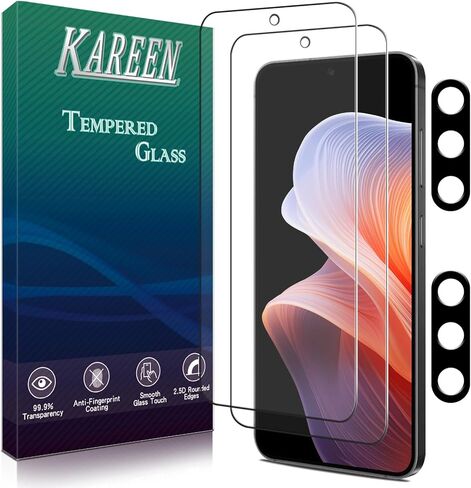 KAREEN 2+2 Pack Screen Protector for Samsung Galaxy A36 5G Tempered Glass Film with Camera Lens Protector, 9H Hardness, Anti Scratch, Bubble Free, Case Friendly in Saudi Arabia