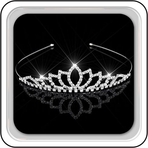 Kilshye Silver Tiaras and Crowns Rhinestone Wedding Tiara Birthday Prom Crown Hair Accessories for Women in Kuwait