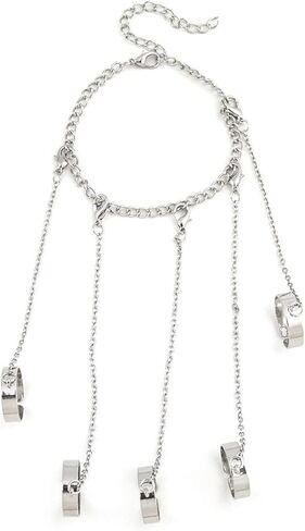 YRlilicc الشرير سلسلة خواتم الاصبع سوار kurapika سلاسل القوطية الطبقات سلسلة شرابة سوار مع البنصر إصبع مخالب الذراع الكفة مجوهرات للنساء in Kuwait