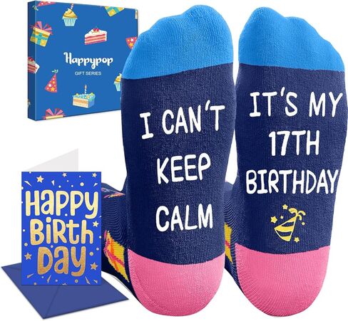 HAPPYPOP 14th Birthday Gifts Ideas - Socks for 14 Year Old Teenage Girls Boys, 14th Birthday Gifts Presents for Teens Age 14 in Saudi Arabia