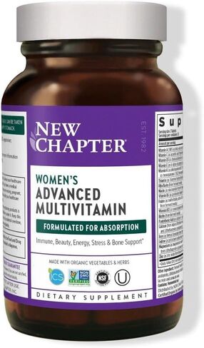 فيتامينات متعددة للنساء من نيو تشابتر، كل امرأة، مخمرة بالبروبيوتيك + حديد + فيتامين د3 + فيتامينات ب + مكونات عضوية غير معدلة وراثيًا - 48 قيراط in Kuwait