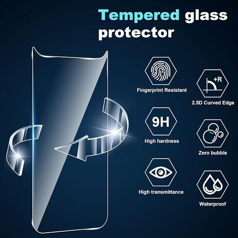 for Samsumg Galaxy A16 5G/4G Screen Protector,[2+2 Pack] Screen Protector+Camera Lens Protector,9H,Tempered Glass,Bubble-Free,Anti-Scratch in Kuwait