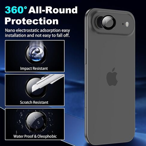 for Samsumg Galaxy A16 5G/4G Screen Protector,[2+2 Pack] Screen Protector+Camera Lens Protector,9H,Tempered Glass,Bubble-Free,Anti-Scratch in Kuwait