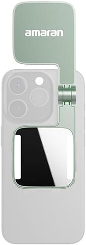 AMARAN GO MANGE SELFIE PHONE LIGHT ، متوافق مع مغناطيس Magsafe & QI2 ، مصدر مصباح LED مزدوج مع ضوء مرآة قابل للتعديل و CCT (2700k-6500k) ، لالتقاط صور سيلفي ، مكياج ، وإنشاء المحتوى (الأخضر) in Kuwait
