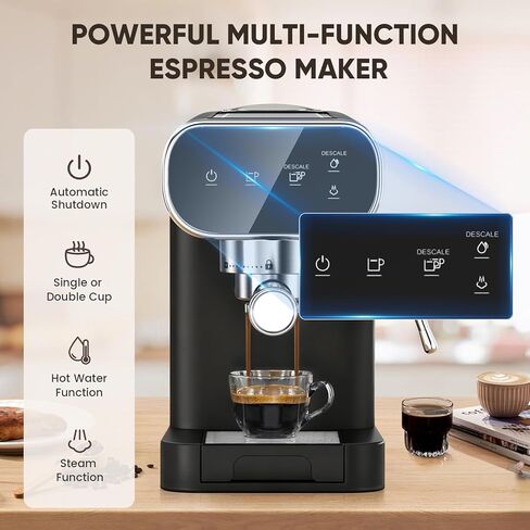خدمة واحدة من صانع القهوة لكوب K والقهوة المطحونة ، Fast Brew One Cup Coffee Machine مع تذكير التذمر ونافذة الماء ، من 6 إلى 12 أوقية. أحجام المشروب in Kuwait