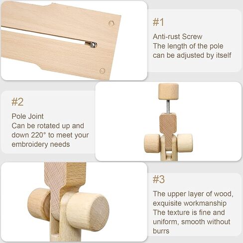 إطار التمرير النسيجي المطرز، إطار الغرز المتقاطعة، حامل طوق التطريز من خشب الزان الطبيعي، سهل الاستخدام، لوازم غرز متقاطعة لمشاريع التطريز الفنية الحرفية in Kuwait