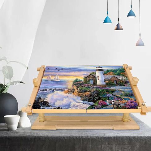 إطار التمرير النسيجي المطرز، إطار الغرز المتقاطعة، حامل طوق التطريز من خشب الزان الطبيعي، سهل الاستخدام، لوازم غرز متقاطعة لمشاريع التطريز الفنية الحرفية in Kuwait