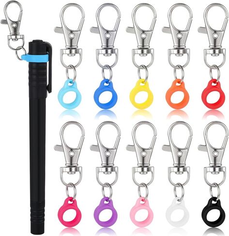 Colorful Pen Holder 6Pcs Silicone Pen Clips with Lobster Clasp Pen Holder for Lanyard Nurse Supplies Pen Converter, Retractable Pen Holders for Nurses, Badge Reel Accessories in Kuwait