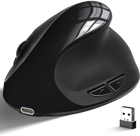 Ergonomic Mouse Wireless,Rechargeable Vertical Mouse Right Handed Small Mouse with 6 Buttons 1000/1200/1600 for Laptop,Desktop,PC, MacBook（Purple in Saudi Arabia