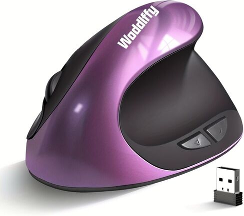 Ergonomic Mouse Wireless,Rechargeable Vertical Mouse Right Handed Small Mouse with 6 Buttons 1000/1200/1600 for Laptop,Desktop,PC, MacBook（Purple in Kuwait