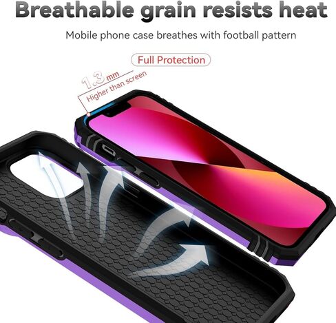 SunStory Compatible with iPhone 13 Pro Case with HD Screen Protector & Slide Camera Cover & Rotated Ring Kickstand, [Military-Grade] Phone Case for iPhone 13 Pro (Red) in Kuwait