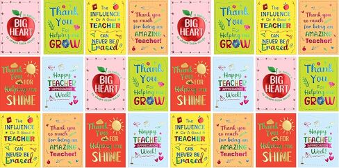 Fancy Land 24 Pack Teacher Appreciation Cards Embossed Thank You Cards for Teachers End of School Year Graduation with Envelopes in Saudi Arabia